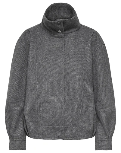 Only - ONLAsta High Collar Bomber Jakke - Dark Grey Melange